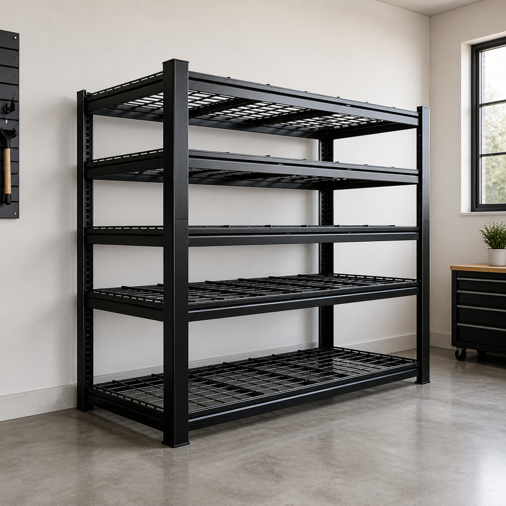 Stowena 60" W Heavy Duty Metal Shelving Unit, Adjustable Shelves for Storage, Rust-Proof Shelving for Garage, Industrial, Warehouse, Basement & Workshop - 60" W x 24" D x 72" H / 1-Pack