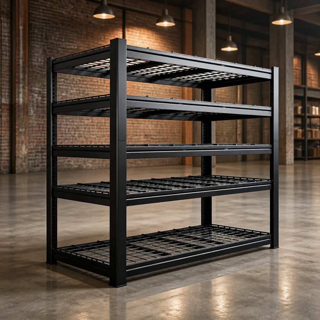 Stowena 60" W Heavy Duty Metal Shelving Unit, Adjustable Shelves for Storage, Rust-Proof Shelving for Garage, Industrial, Warehouse, Basement & Workshop - 60" W x 24" D x 72" H / 1-Pack