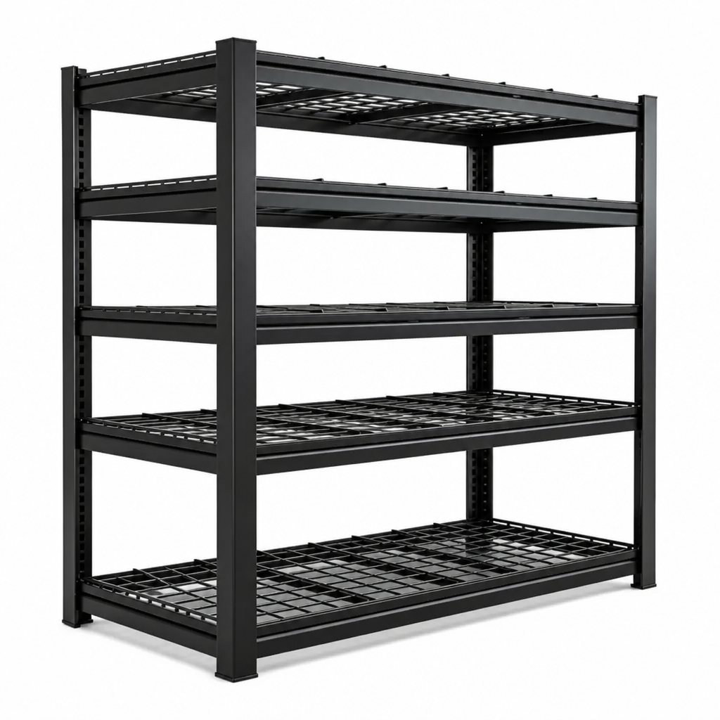 Stowena 60" W Heavy Duty Metal Shelving Unit, Adjustable Shelves for Storage, Rust-Proof Shelving for Garage, Industrial, Warehouse, Basement & Workshop - 60" W x 24" D x 72" H / 1-Pack