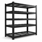 Stowena 5-tier steel garage shelving unit, 60 x 24 x 72 in, 600 lb per shelf, black