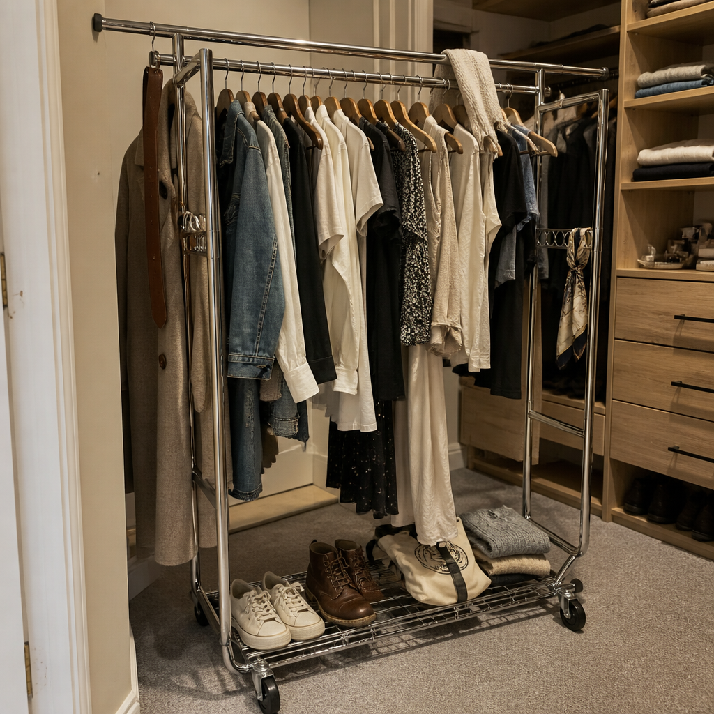 Stowena 75" Double Rolling Garment Rack