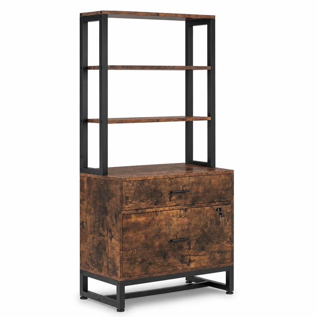 Stowena 2-Drawer File Cabinet with Bookshelf