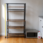 Stowena 5-tier kitchen baker's rack with hutch, 31.5 in wide, in use