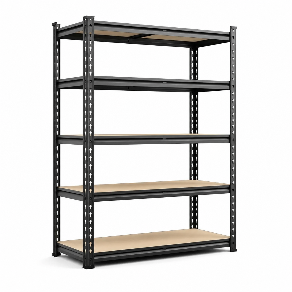 Stowena 35.5" W Heavy Duty 5-Tier All-Steel Shelving Unit, 2020 lbs Adjustable Storage Shelves, Rust-Resistant Boltless Metal Shelving Rack for Garage, Pantry, Kitchen, Basement, Closet, Warehouse, Dorm, and Small Space Storage Organization