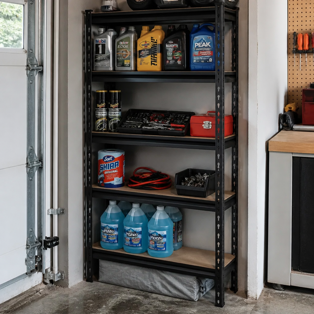 Stowena 35.5" W Heavy Duty 5-Tier All-Steel Shelving Unit, 2020 lbs Adjustable Storage Shelves, Rust-Resistant Boltless Metal Shelving Rack for Garage, Pantry, Kitchen, Basement, Closet, Warehouse, Dorm, and Small Space Storage Organization