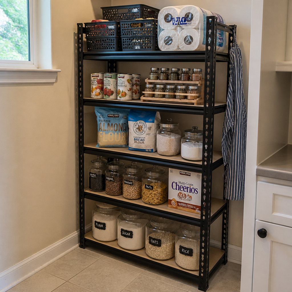 Stowena 35.5" W Heavy Duty 5-Tier All-Steel Shelving Unit, 2020 lbs Adjustable Storage Shelves, Rust-Resistant Boltless Metal Shelving Rack for Garage, Pantry, Kitchen, Basement, Closet, Warehouse, Dorm, and Small Space Storage Organization