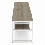 Stowena 78.74 in two-person desk with storage shelves, in use