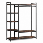 Stowena freestanding closet organizer, 47.24 x 15.74 x 70.86 in, steel frame, 6 shelves, 2 hanging bars
