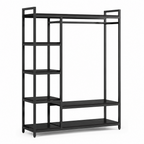 Stowena freestanding closet organizer, 70.86 in tall, 6 shelves and 2 hanging bars, in use