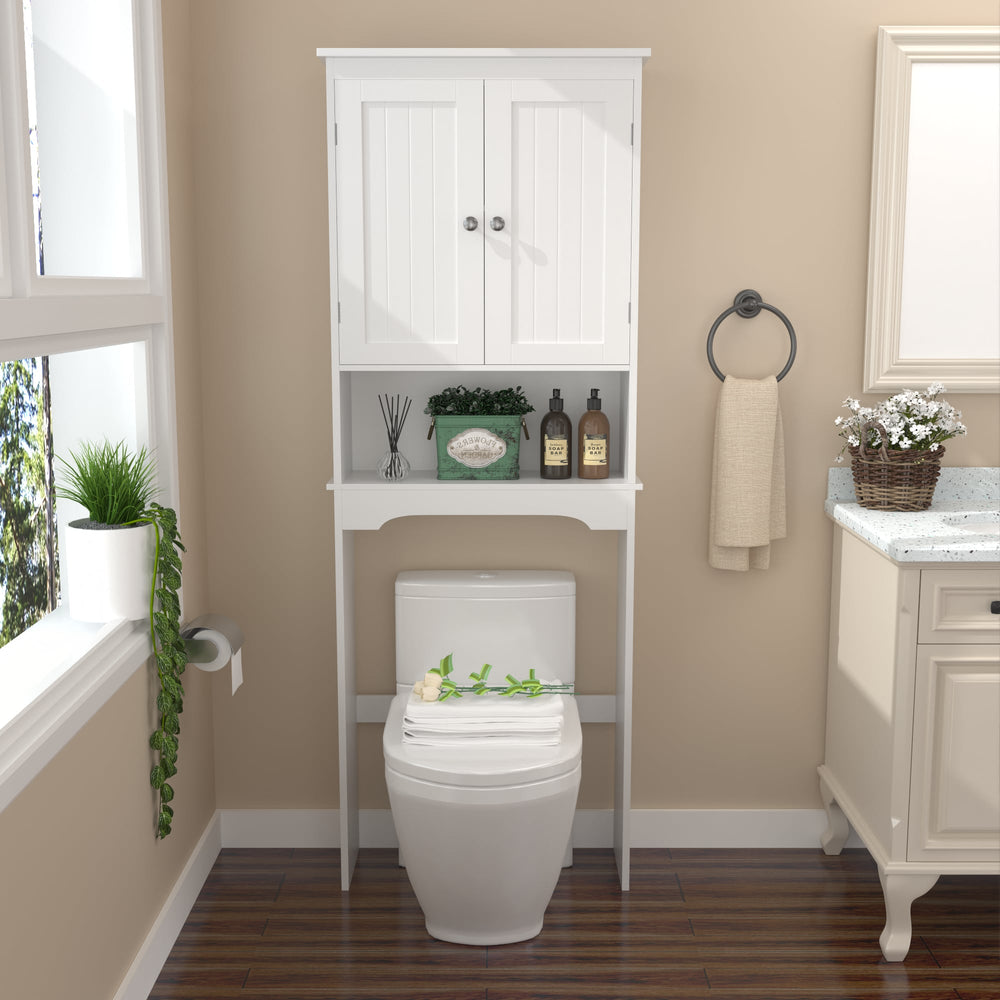 Front view over a standard toilet