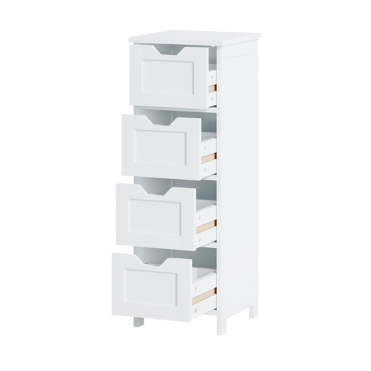 Angled view with drawers open