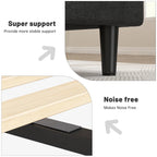 Detail of the solid wood leg and the slat and rail base