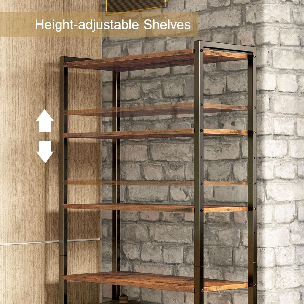 Close view showing the height adjustable shelf positions