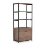 4 Tier Bookshelf with 2 Drawers, view 6