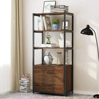 4 Tier Bookshelf with 2 Drawers, view 2