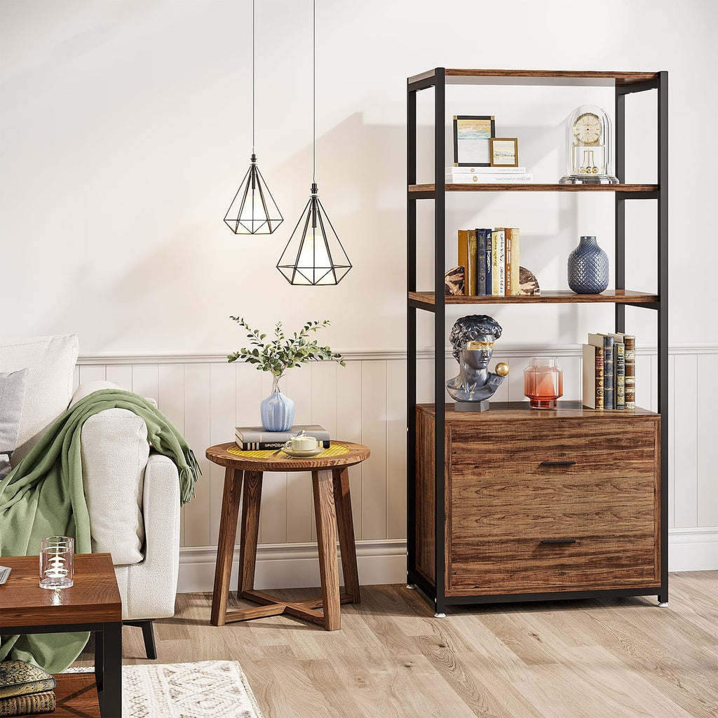 4 Tier Bookshelf with 2 Drawers, view 3