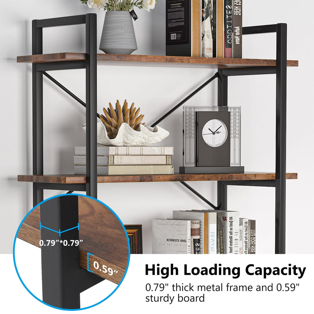 5 Tier Bookshelf with X Back Frame, view 5