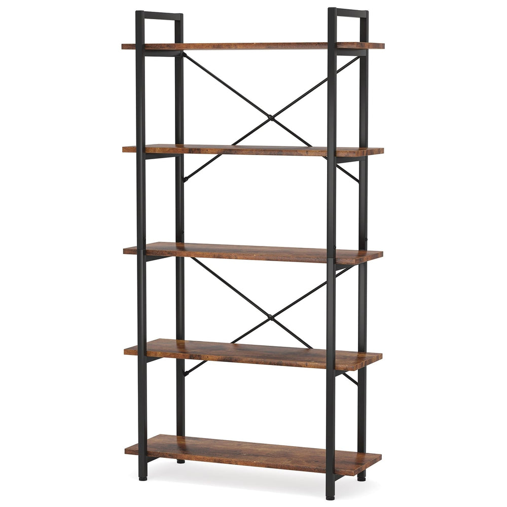 5 Tier Bookshelf with X Back Frame, view 3