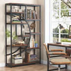 Nine shelf bookcase beside a desk in a home office
