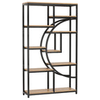 Angled product view of the half moon frame and nine staggered shelves