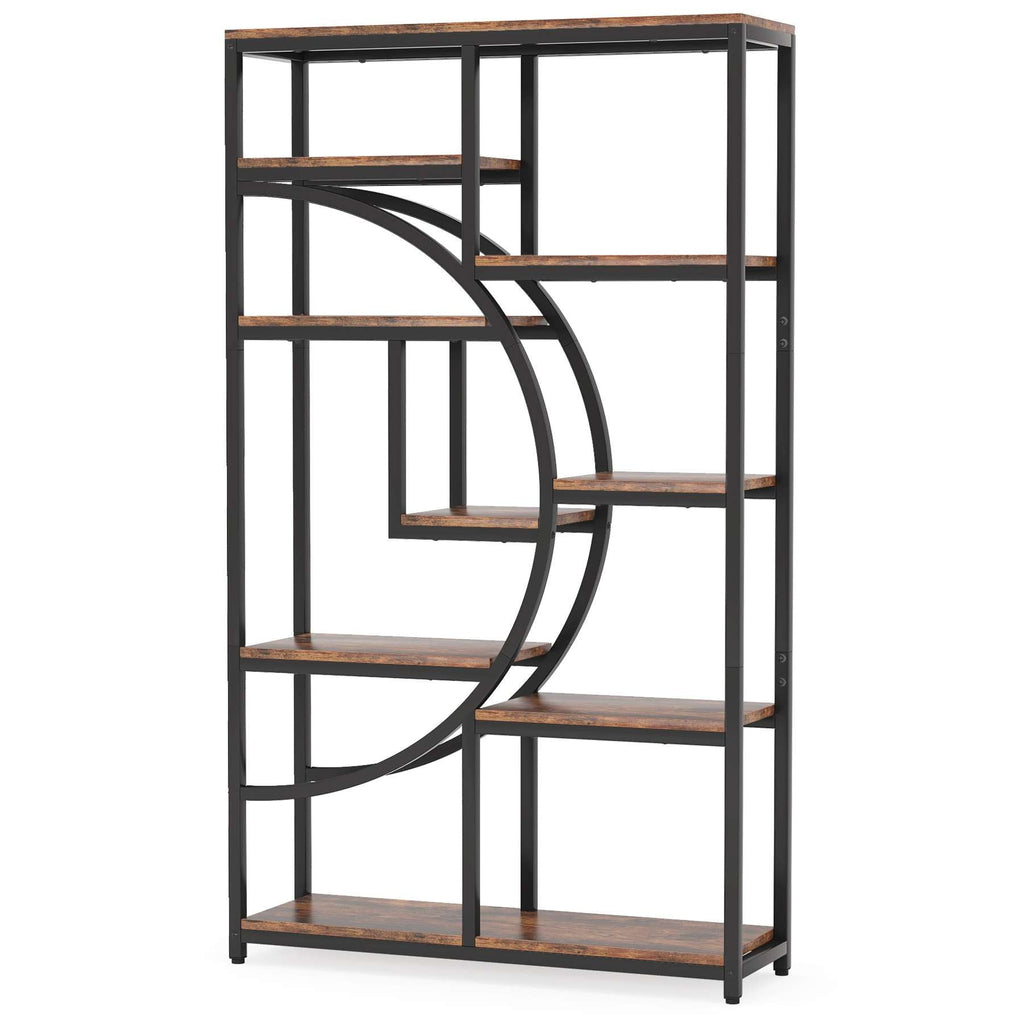Front product view of the 68.9 inch etagere bookcase