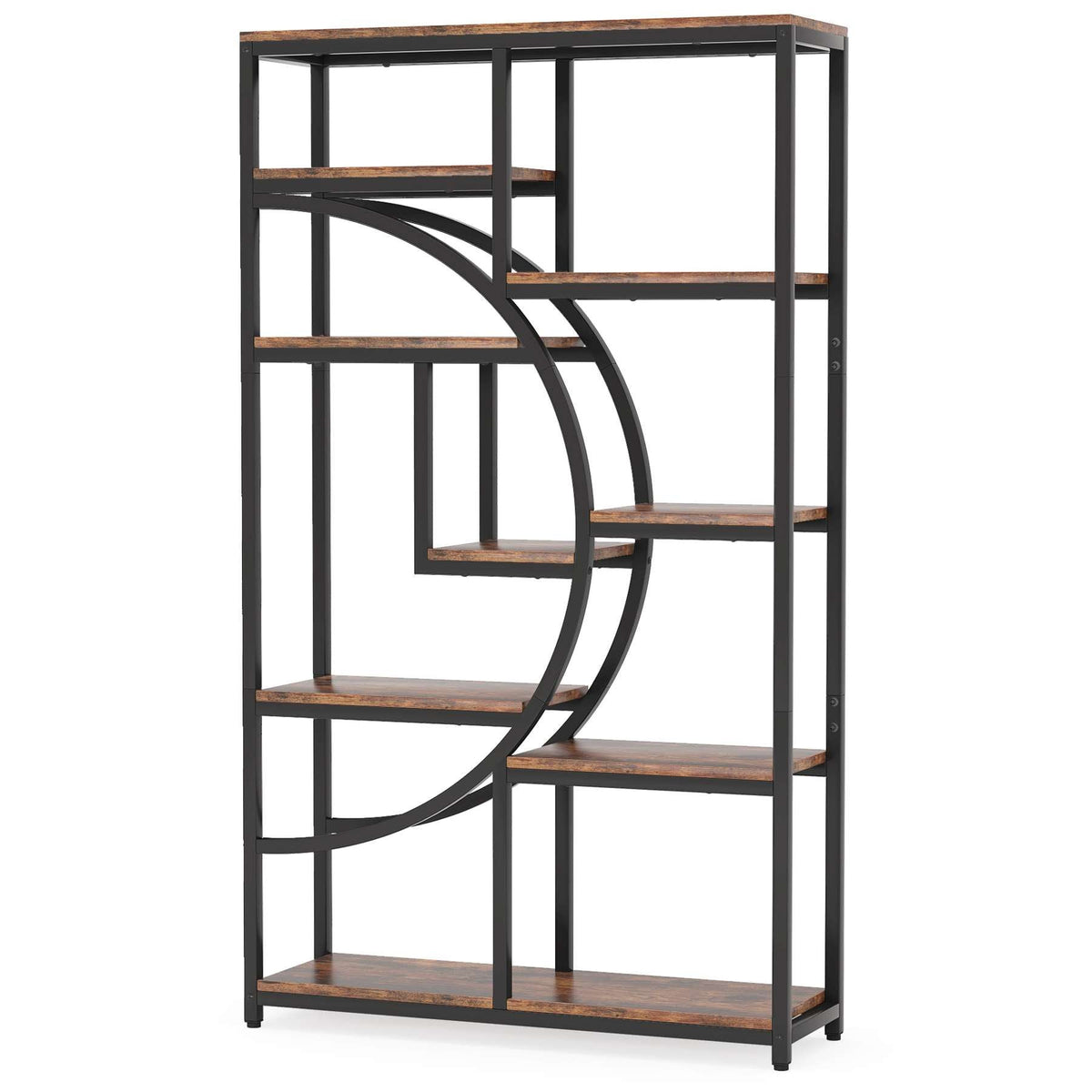 Front product view of the 68.9 inch etagere bookcase