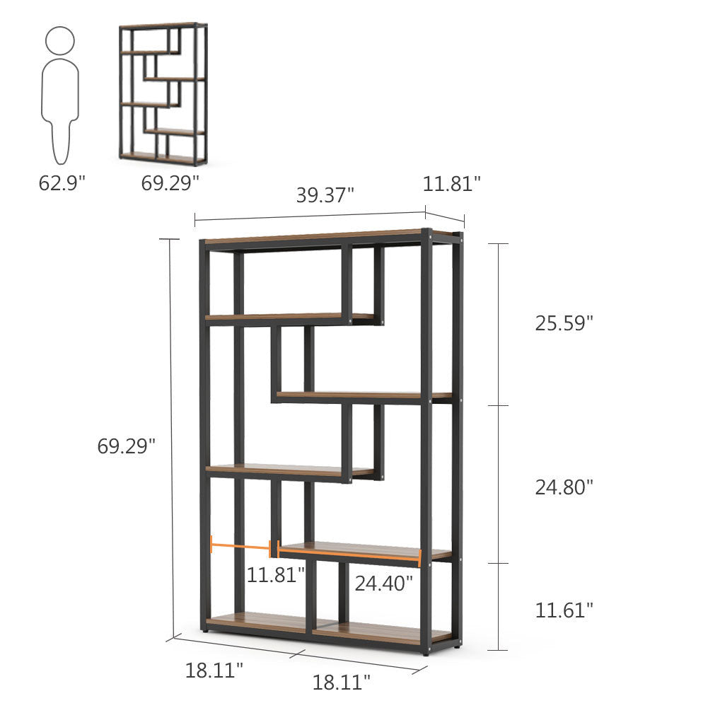 Dimension diagram: 39.37 in wide, 11.81 in deep, 69.29 in tall, openings 11.61 to 25.59 in