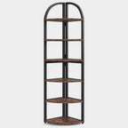 Front product view of the 71 inch six tier corner shelf
