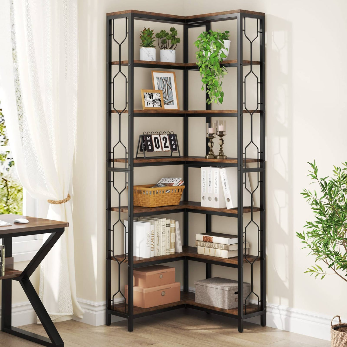 7 Tier Corner Bookshelf, view 2