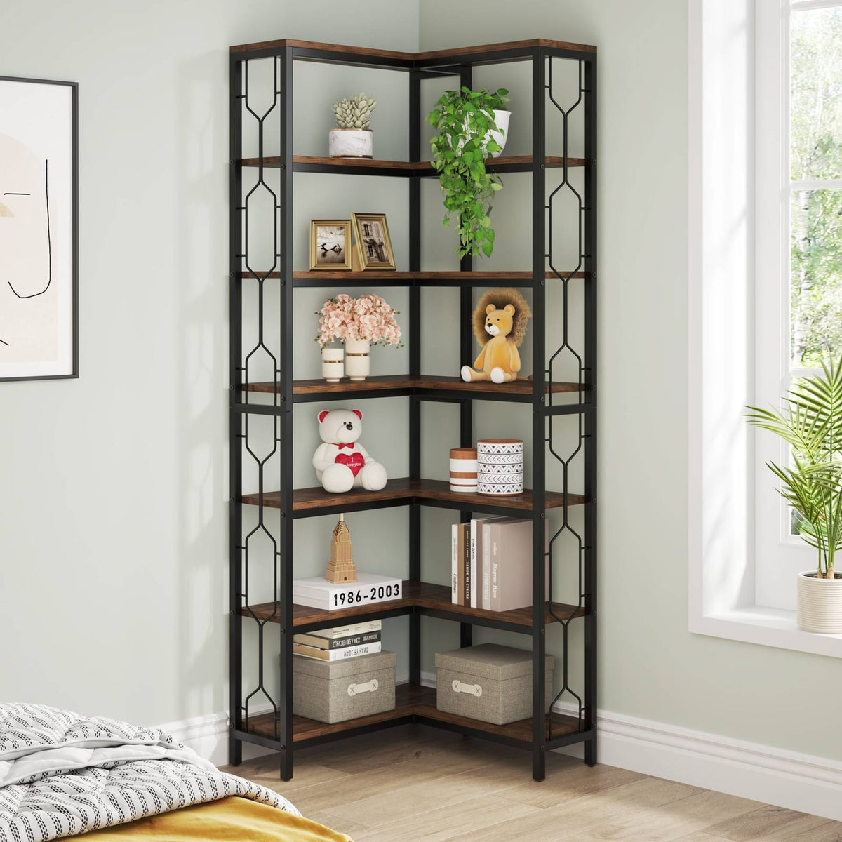 7 Tier Corner Bookshelf, view 3