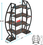 Oval Bookshelf, dimensions diagram