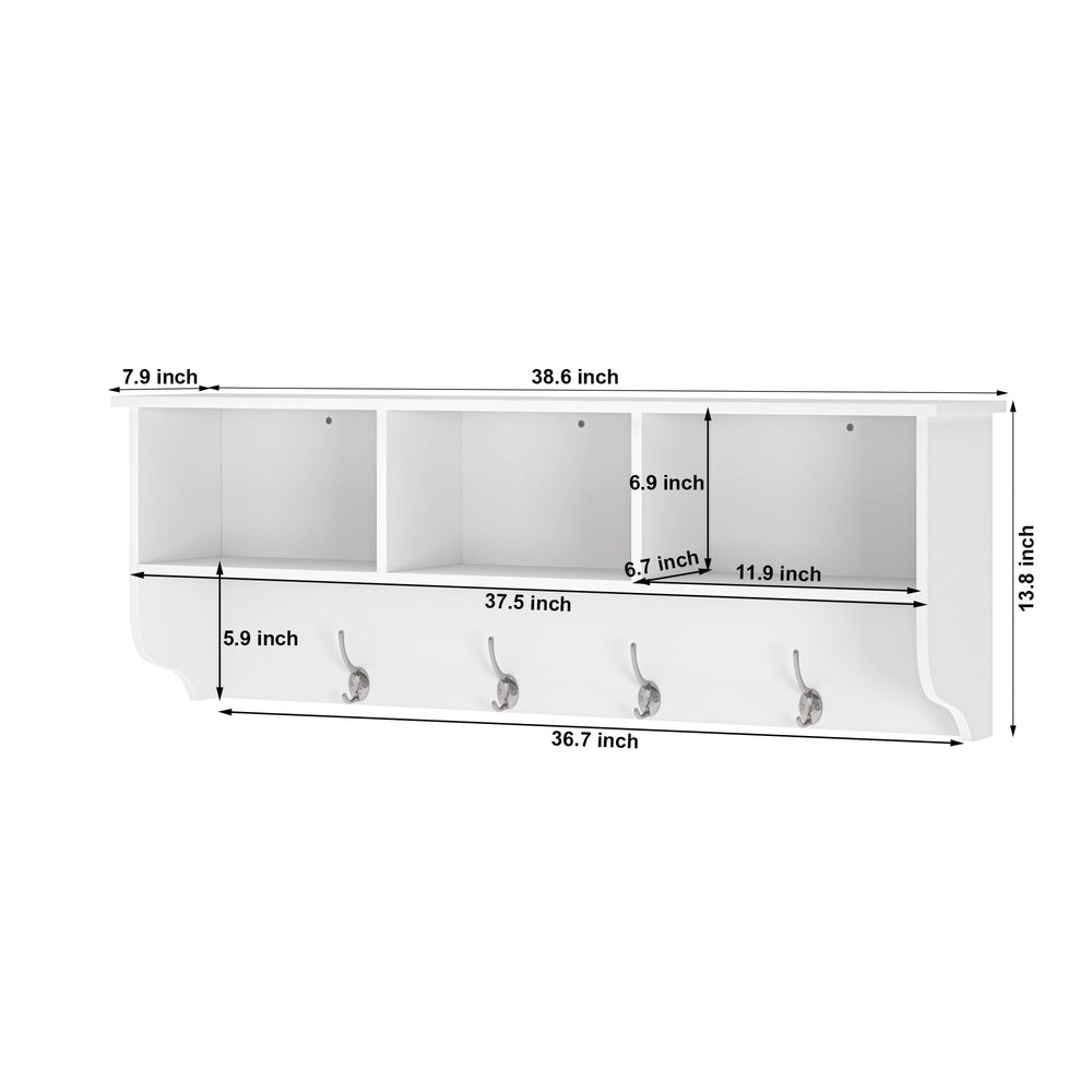 Wall mounted coat rack dimensions diagram