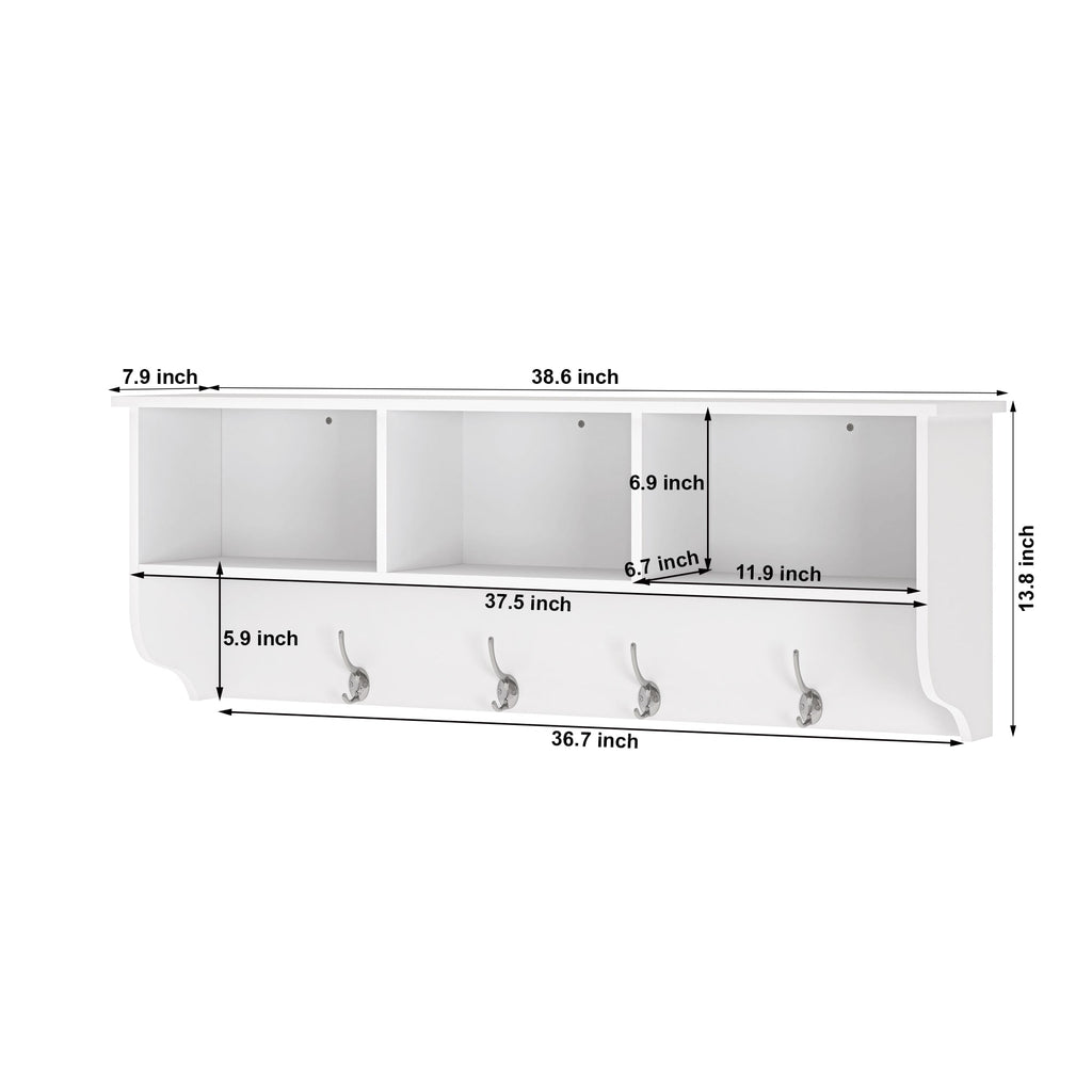 Wall mounted coat rack dimensions diagram