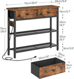 Dimension diagram: 29.5 in wide, 9.4 in deep, 29.5 in tall, drawers 13 x 9.1 x 5.1 in