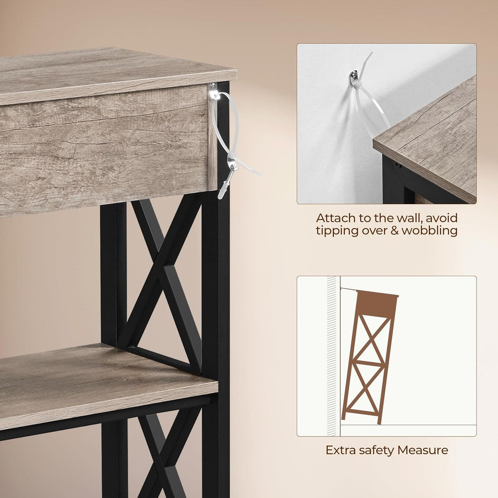 Wall anchor anti tip attachment and extra safety measure details