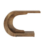 Side view of the C shaped console showing the depth of the curve and the base