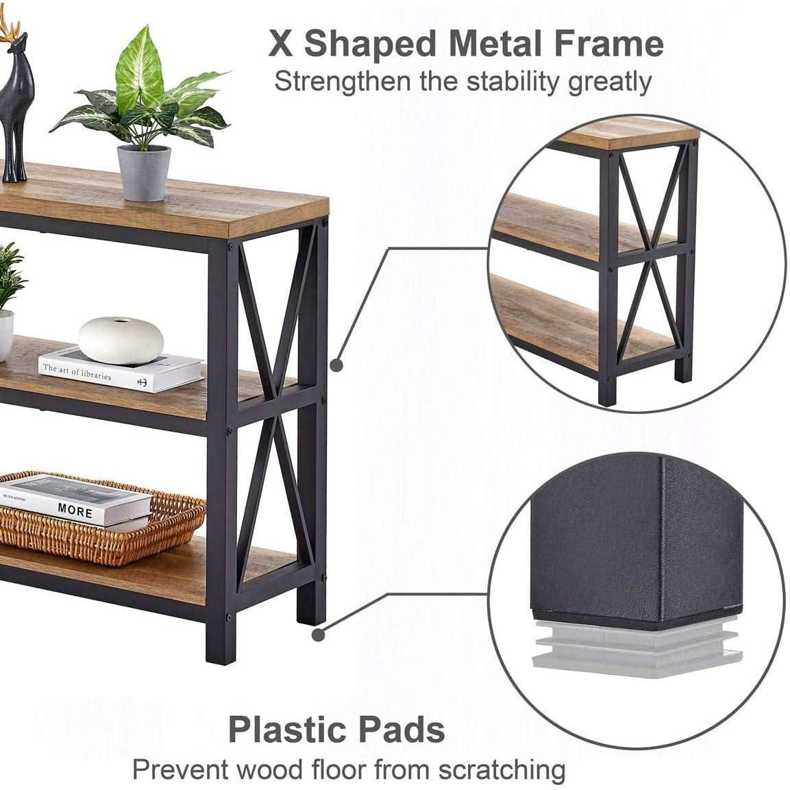 X shaped metal frame and plastic floor pad details