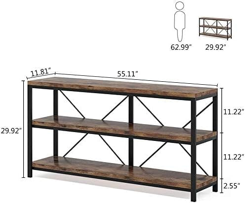 Dimension diagram showing 55.11 by 11.81 by 29.92 inches with 11.22 inch shelf spacing