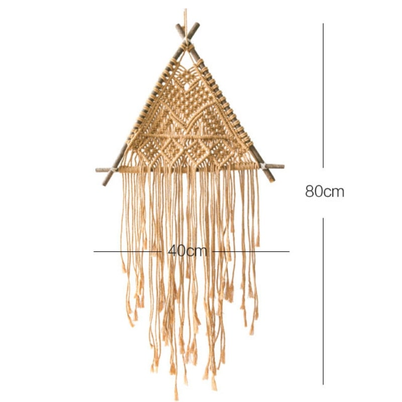 Macrame wall hanging dimensions diagram