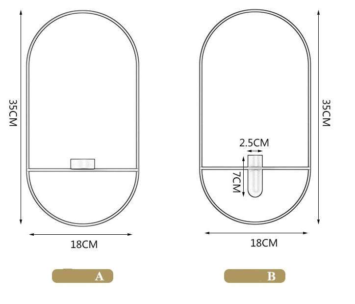 Wall candle sconce dimensions diagram