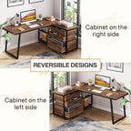 Reversible design comparison: cabinet mounted on the right or the left side