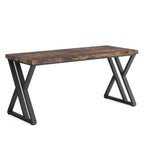 55 inch rustic brown computer desk on a white background