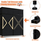 Graphic showing the rear X brace, the adjustable feet, the metal frame and the anti tipping kit