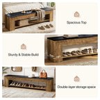 Feature composite: spacious top, sturdy and stable build with center leg, double-layer storage space