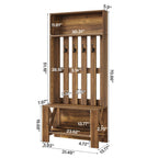 Dimension diagram: 31.49 in wide, 13.77 in deep, 70.86 in tall with 30.31 in cubby and 19.68 in bench