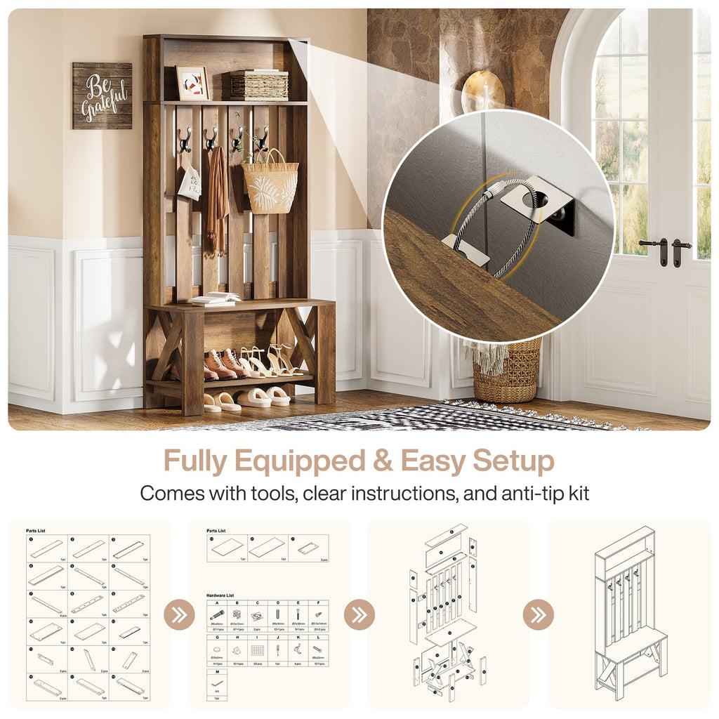 Fully equipped graphic: comes with tools, clear instructions and an anti-tip kit