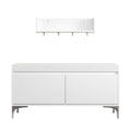 Off white entryway set, storage bench and wall mounted hook shelf