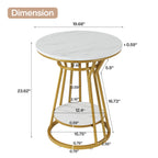 Dimension diagram: 19.68 in top, 23.62 in tall, 12.4 in second tier, 15.75 in base
