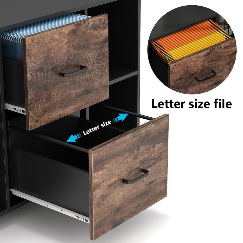 Letter size file detail in the deep lateral drawer
