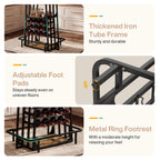 Feature composite: thickened iron tube frame, adjustable foot pads, metal ring footrest
